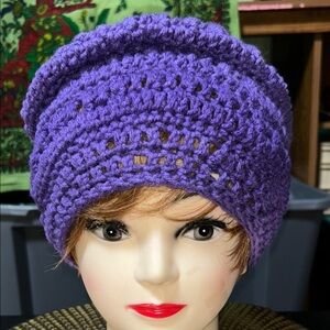 Elegant Purple Crochet Hat for Women